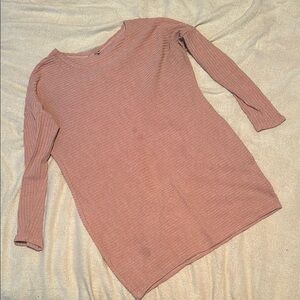 Women's Ribbed Pink Sweater